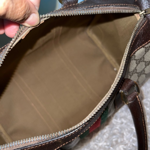 Gucci Vintage Boston Sherry Line handbag Leather PVC bag - Picture 9 of 10